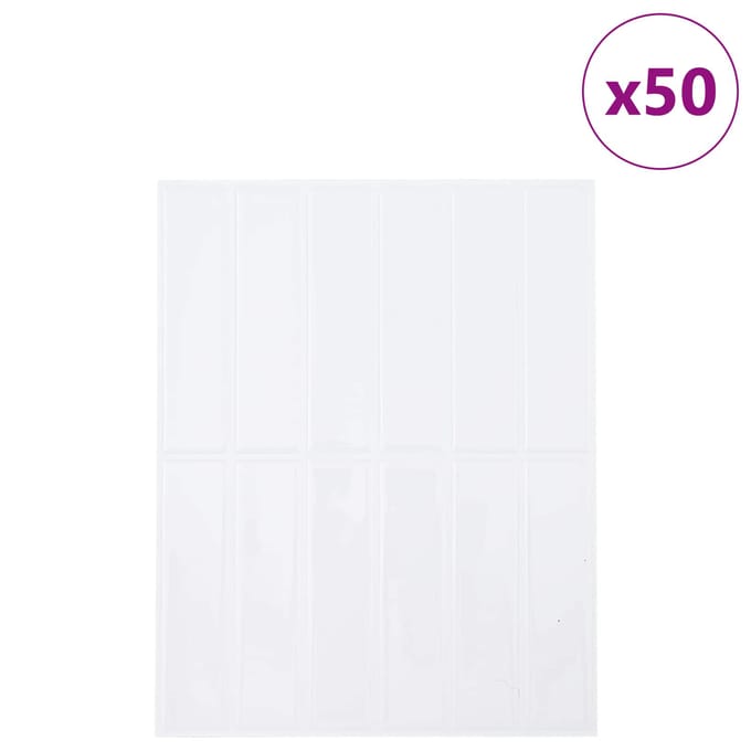 vidaXL - Rechthoekige - Tegel - 50 - st - Wit - 29 - x - 23 - x - 0,08 - cm