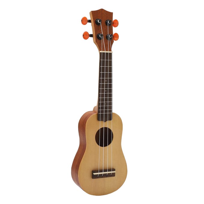 16 Inch Ukulele Massief Sparrenhout 4 Snaars Ukulele Mini Snaarinstrument voor Beginners black