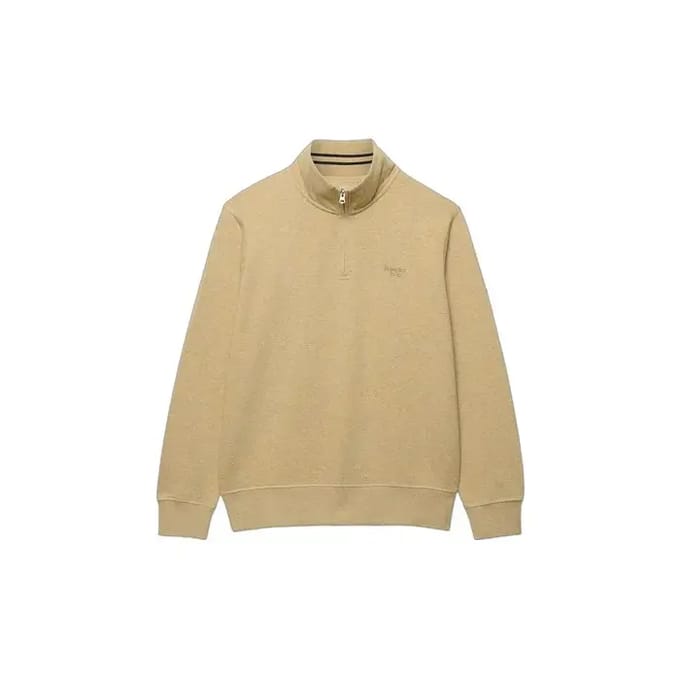 Superdry Trui Essential Serif Logo Half Zip M2014700a 1wy Pumice Stone Beige Marl Mannen Maat - S