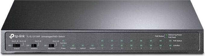 TP-Link TL-SL1311MP netwerk-switch Unmanaged Fast Ethernet (10/100) Power over Ethernet (PoE) Zwart