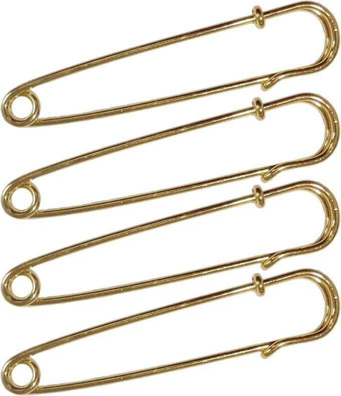 Fako Bijoux® - Sierspeld / Sjaalspeld - Classic - 75mm - 4 Stuks - Goudkleurig