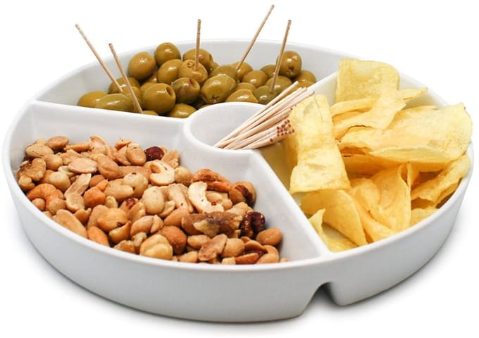 CLVP® Serveerschaal met Vakjes - Serveerschaal - Tapasschaal - Wit