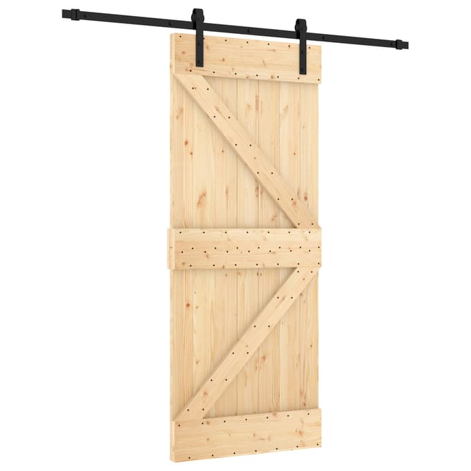 vidaXL - Schuifdeur - 85 - x - 210 - cm - Massief - Pine - Hout - (Onbehandeld)