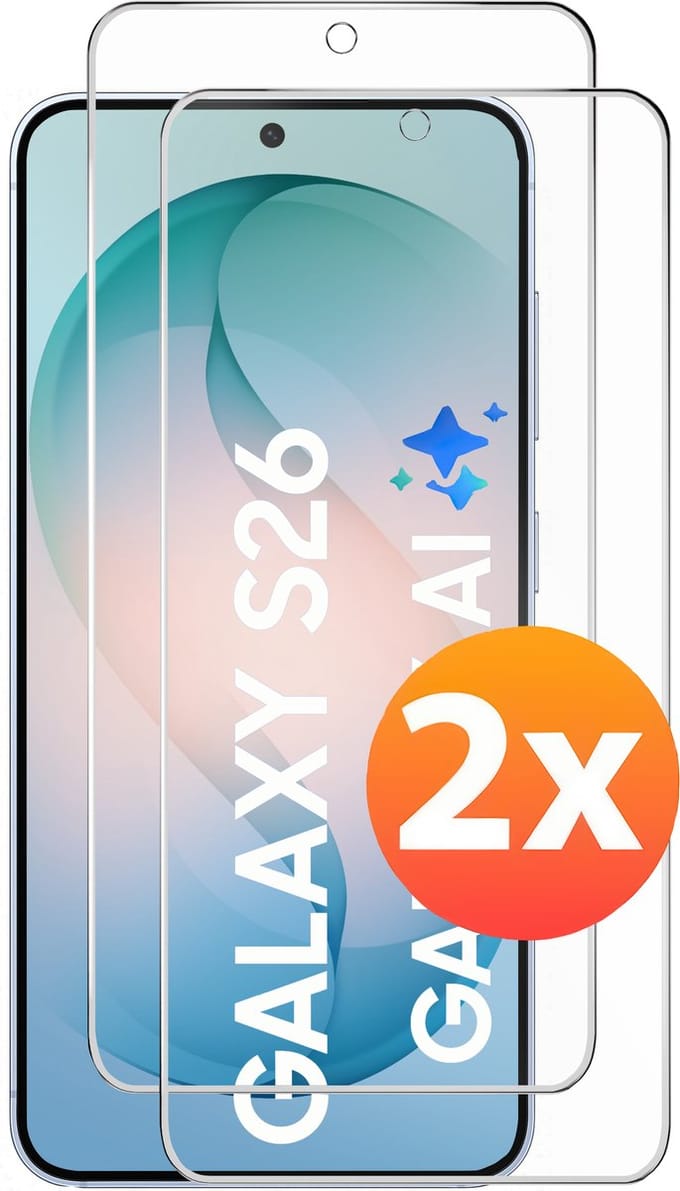Screenprotector Geschikt voor Samsung S26 Screen protector Tempered Gehard galaxy glas - 2 stuks beschermglas