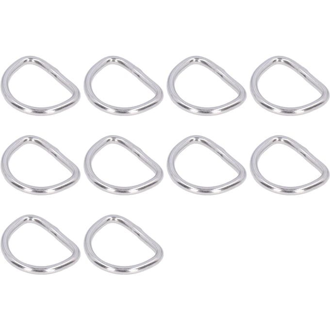 10 stuks Marine Grade D-ring RVS 316 Gelast Naadloos Bootaccessoires 4x30x22mm white
