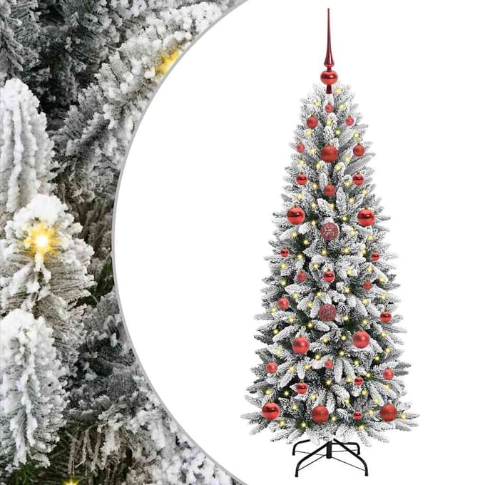 vidaXL - Kunstkerstboom - Wit - 120 - cm - PVC - en - plastic - en - staal - en - PE