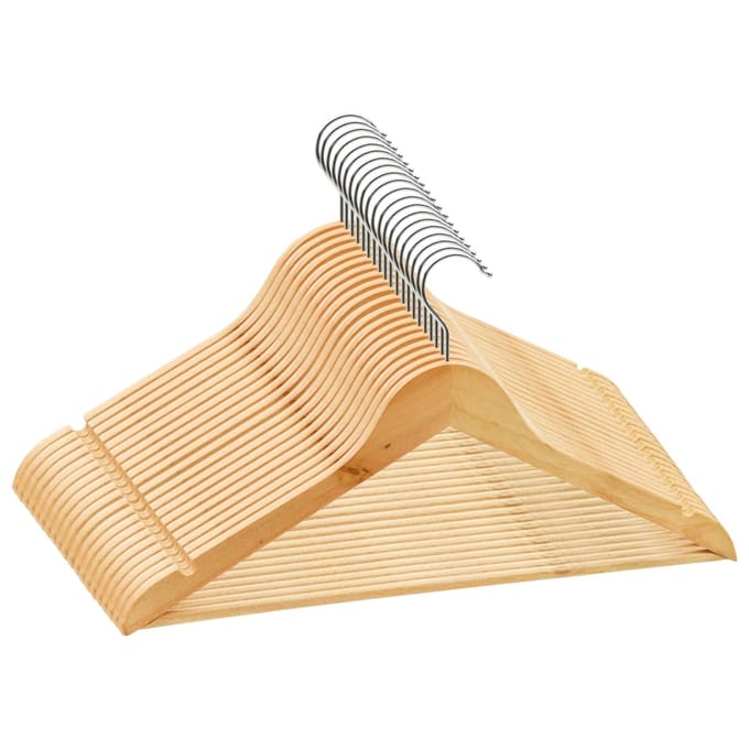 vidaXL - 20-delige - Kledinghangerset - anti-slip - hardhout