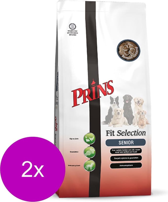 Prins Fit-Selection Senior Gevogelte&Vlees - Hondenvoer - 2 x 15 kg