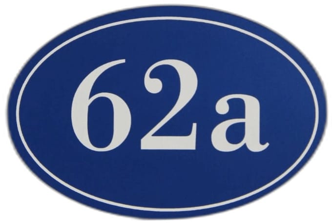 EML50 Emaille look huisnummerbord ovaal voordeur 12x8cm