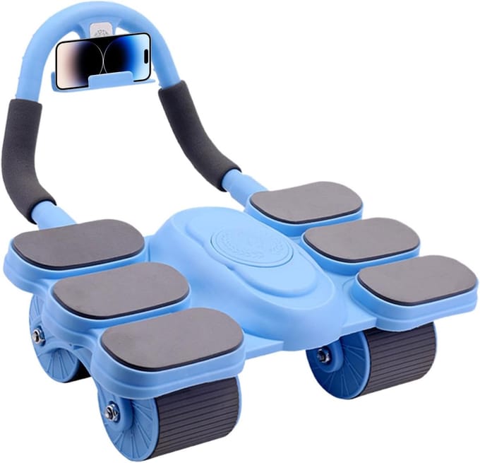 Ab Roller Vier Wielen - Buikspierwiel Core Trainer - Core Training - Ergonomische Elleboogsteun