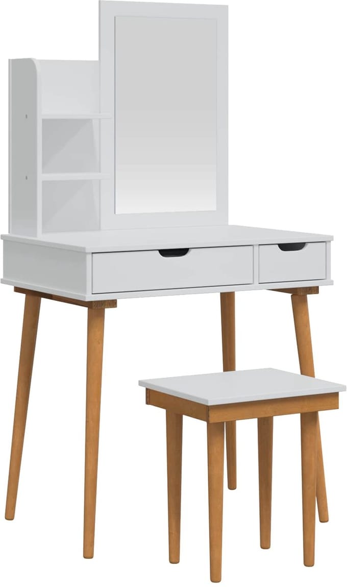vidaXL - Kaptafelset - FAUSKE - 4 - st - Wit - 76 - x - 50 - x - 143 - cm