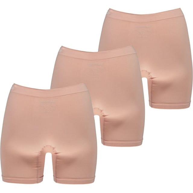 Apollo Seamless dames short bamboe onderbroek met pijpjes naadloos huidskleur 3-pack