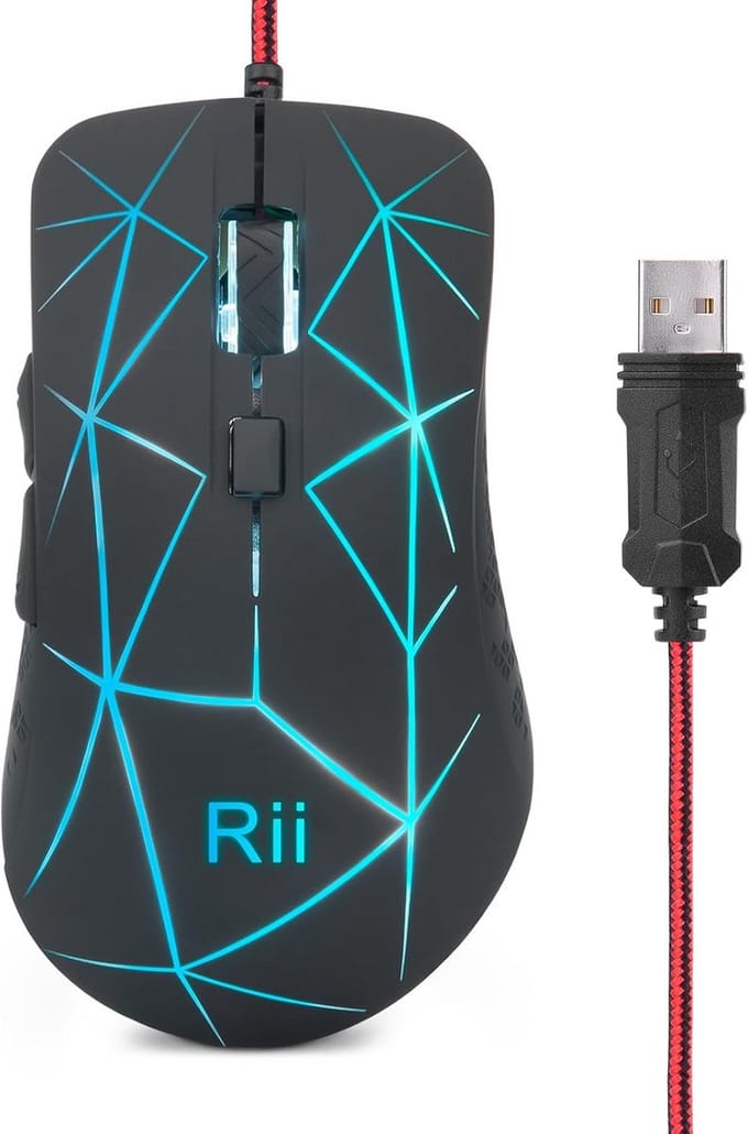 Gaming Muis met 6 Toetsen en RGB Verlichting - 3200 DPI, Voor Windows/Mac/Linux, USB Kabel 150 cm