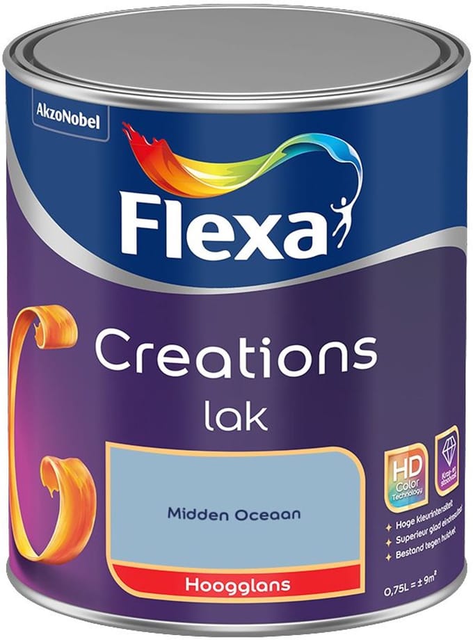 Flexa - Creations Lak Hoogglans - Midden Oceaan - Mengverf - 750 Ml