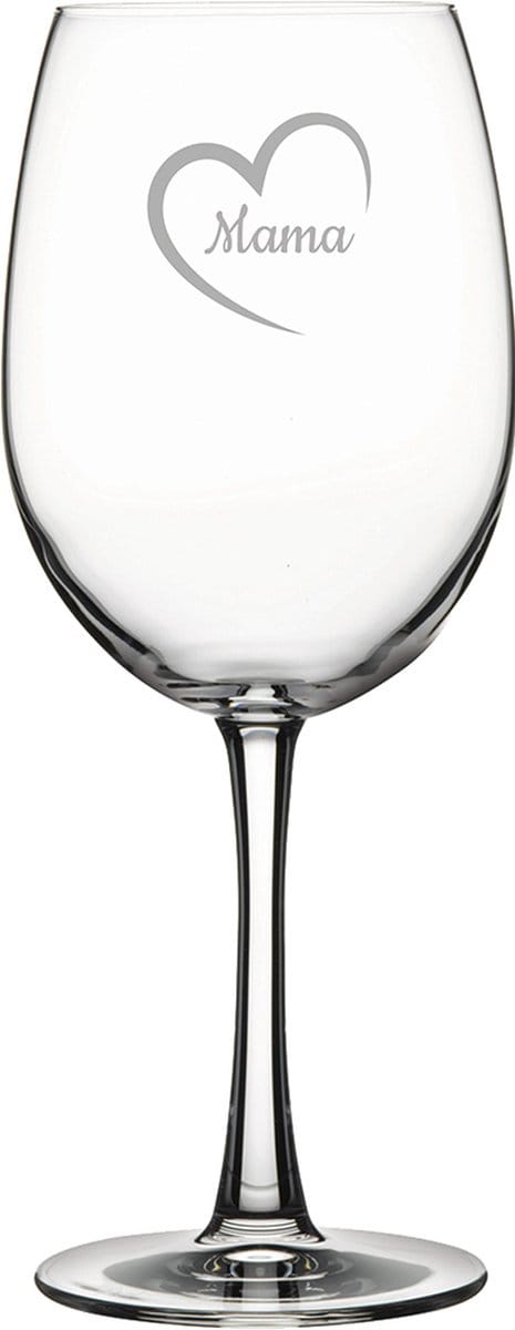 Gegraveerde Rode wijnglas 58cl Mama met hartje