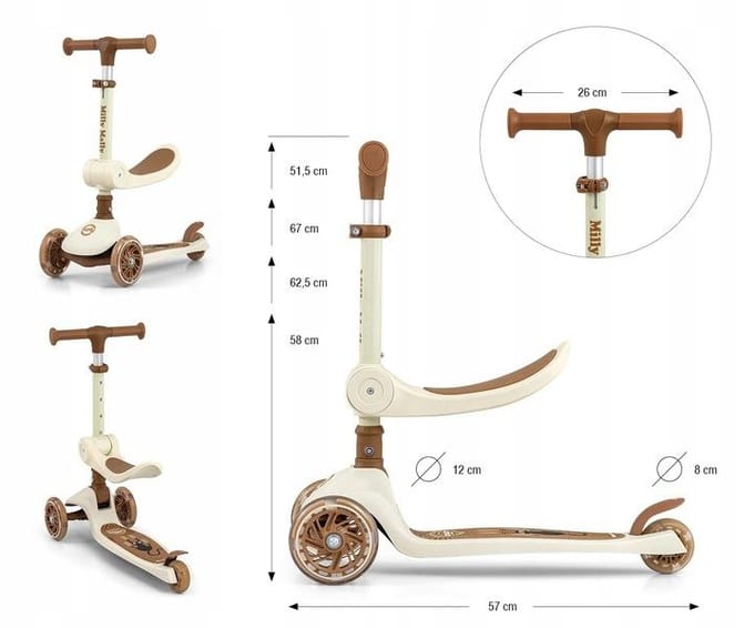 Milly Mally Fuzzy 2-in-1 balancestep met zitje - Loopfiets