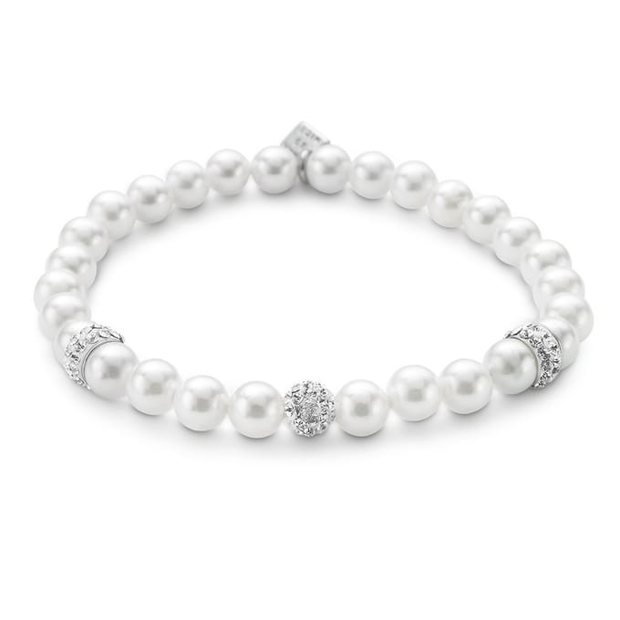 Twice As Nice Armband in zilver, parels en kristallen Adjustable