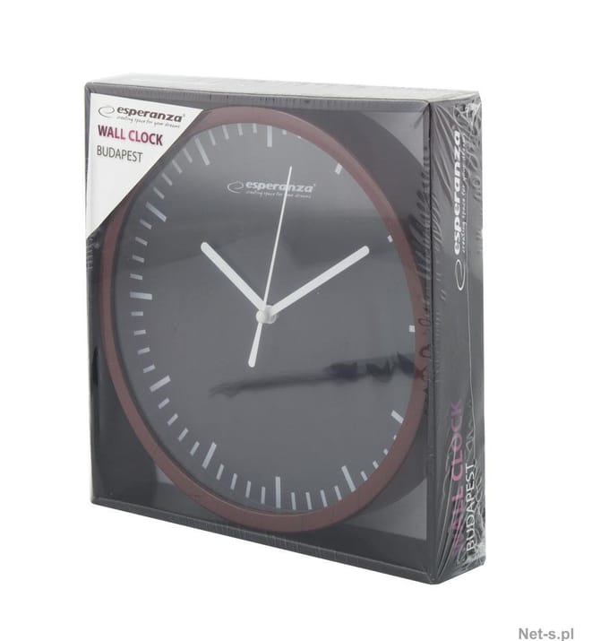 Esperanza Wandklok Budapest - Zwart - 20 cm