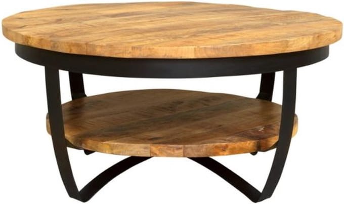 Salontafel | paras | rond | mangohout | 43(h) x 90 cm