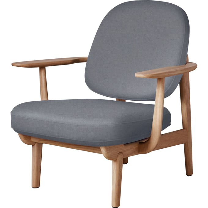Fritz Hansen Fred Loungefauteuil - JH97 - lichtgrijs uni - eiken geolied