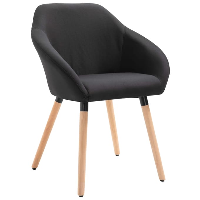 vidaXL Eetkamerstoelen 6 st stof zwart
