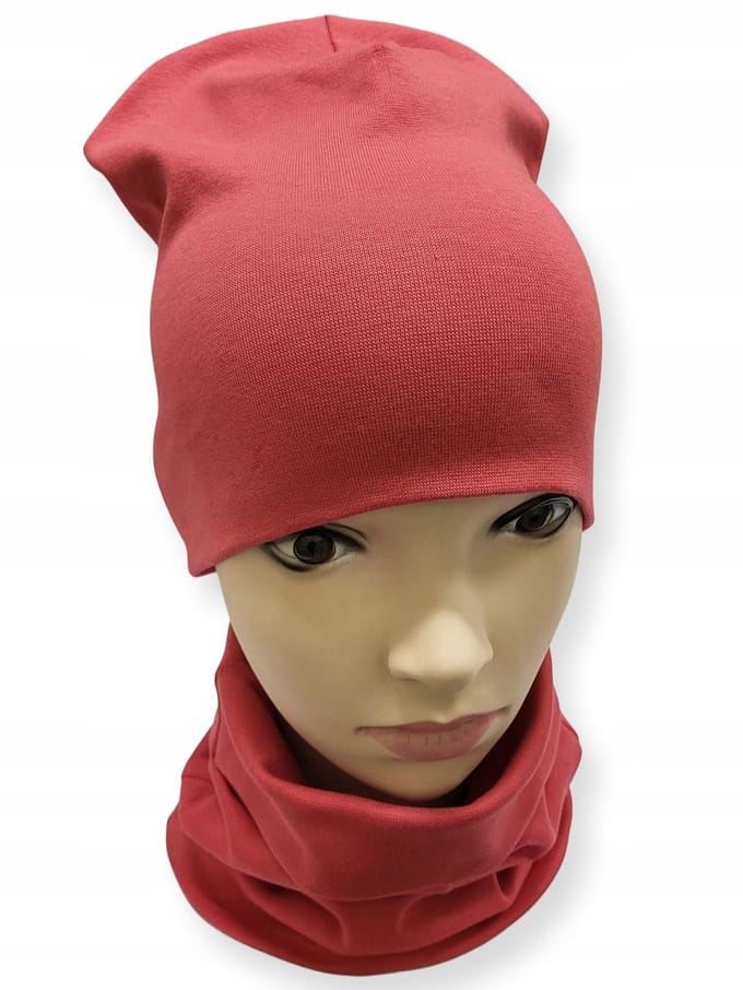 Dartomik - Hoofddoek en Sjaal Set - Koraal - Dubbele Laag - Maat 56-62