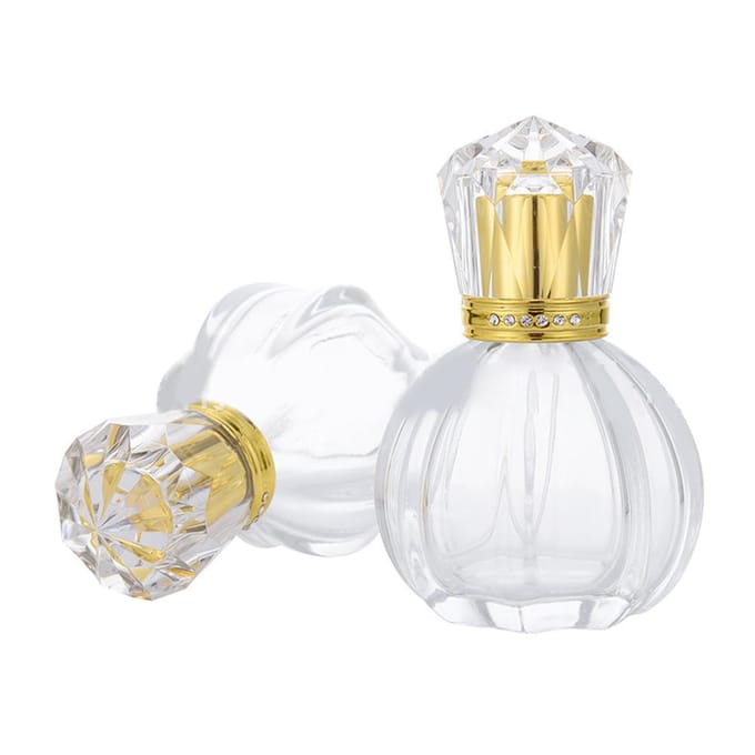 Bouteilles de parfum vides en verre de pulvérisation d'atomiseur rechargeable de 50 ml pour le voyage beige