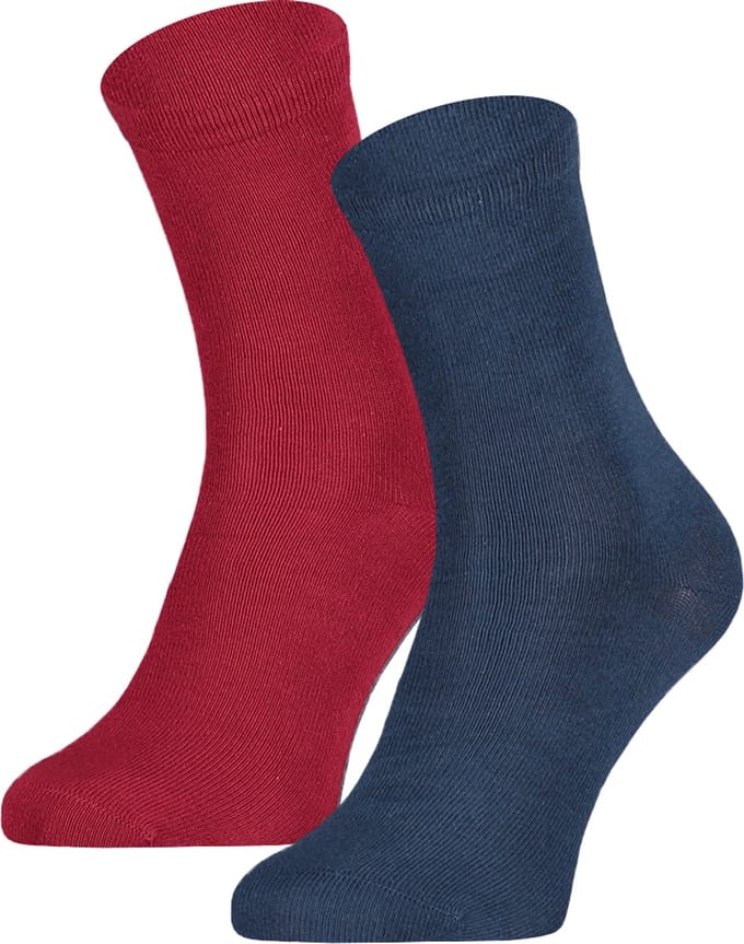 Katoenen kindersokken effen – jeans-wine-red – 27-30