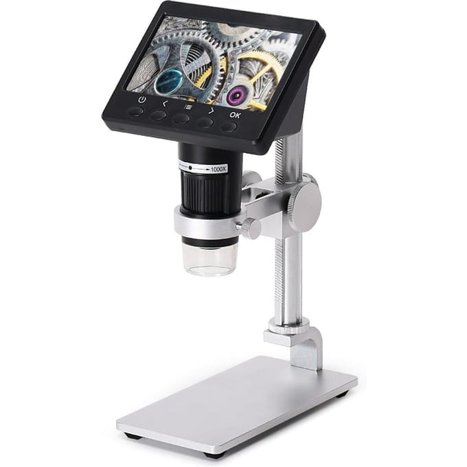 4.3 inch scherm 1000X Digitale Microscoop Foto Video Maken met 8 Instelbare LED Lichten Hef EU Plug wit
