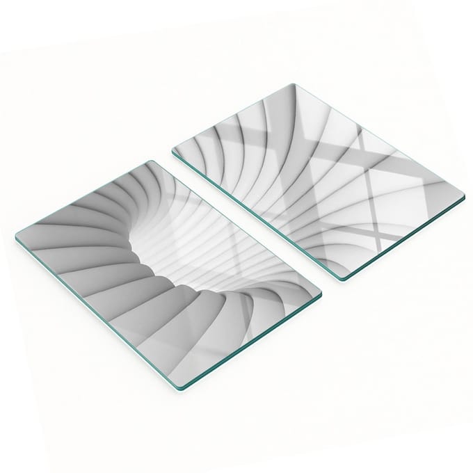 Keukenplanken van gehard glas met abstracte tunnelafbeeldingen, 2x40x52 cm