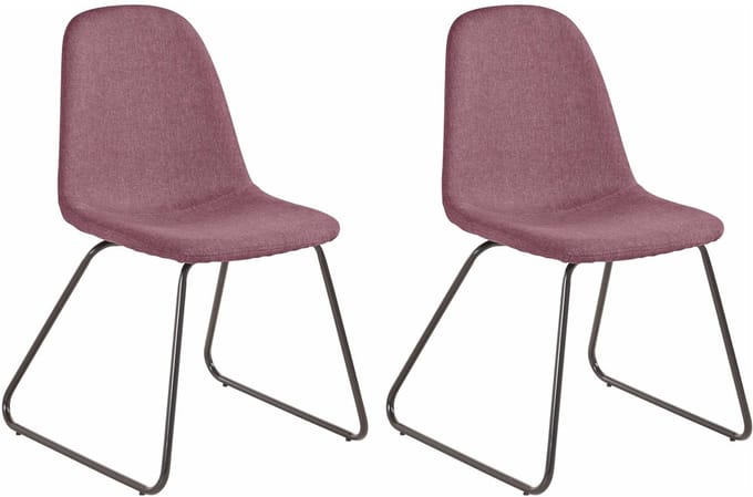 Colby-Eetkamerstoel - Roze Stof - Set van 2