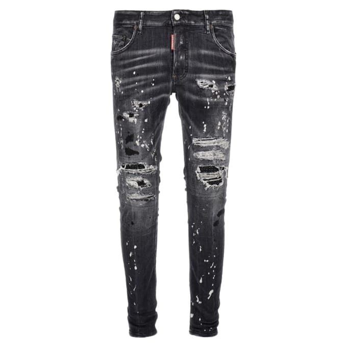 Dsquared2 Super Twinky Jean Black Diamond Destroyed Wash Zwarte Jeans