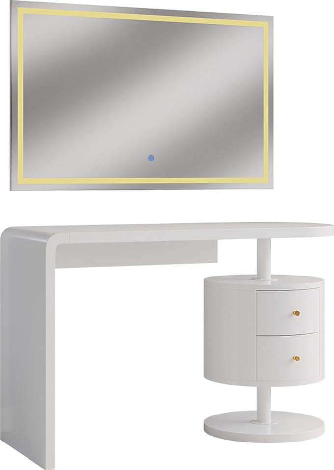 Vicco Lara Kaptafel met licht – 120 cm met LED-spiegel Wit