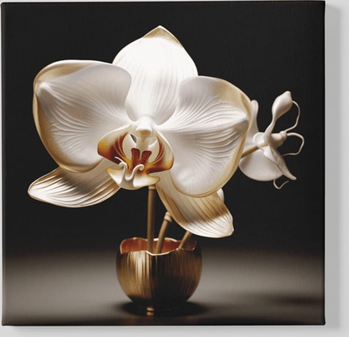 Vierkant Canvas Schilderij - Bloemen - Orchidee - 100x100x2 cm