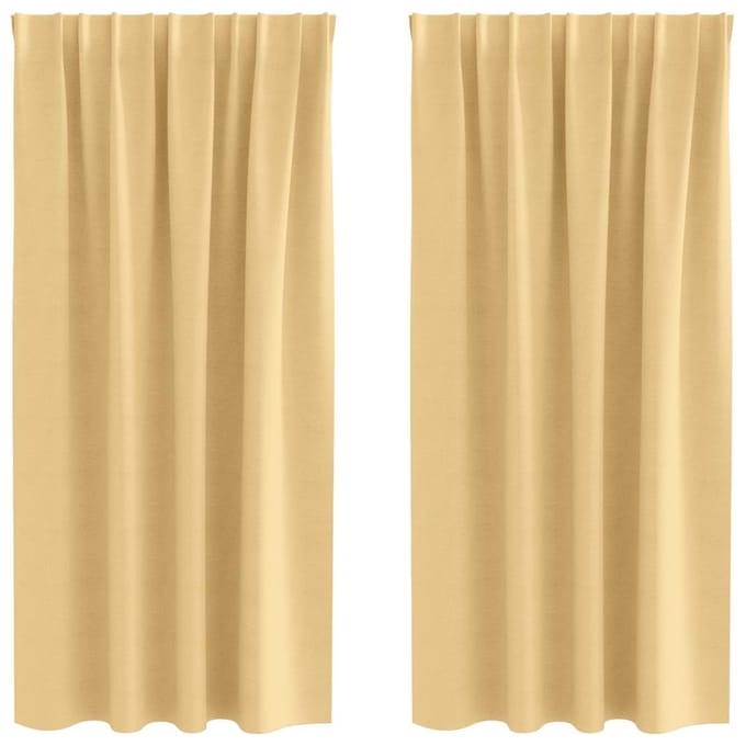 vidaXL - Blackout - Gordijnen - met - Ringen - 2 - st - Beige - 175 - x - 140 - cm - Polyester