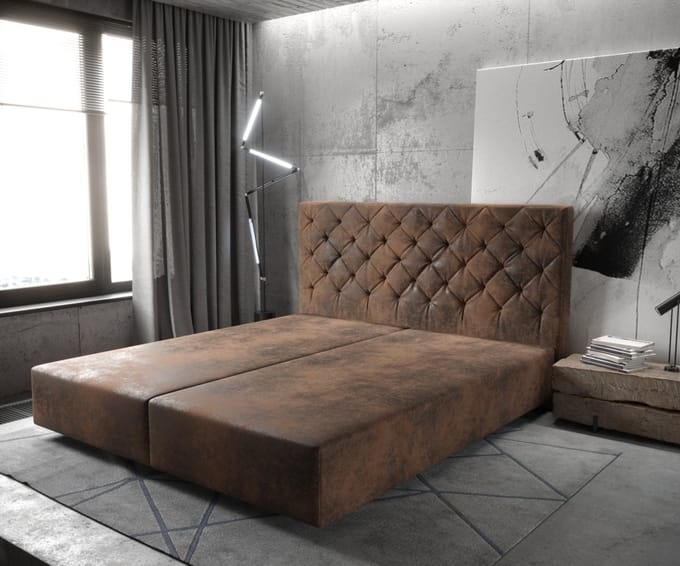Boxspring-frame Dream-Great microvezel bruin 180x200