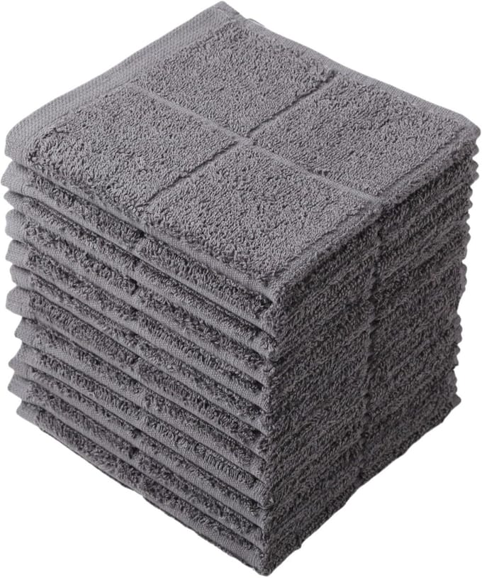 Zeer absorberende vaatdoeken - 12 stuks - grijs - 100% katoen