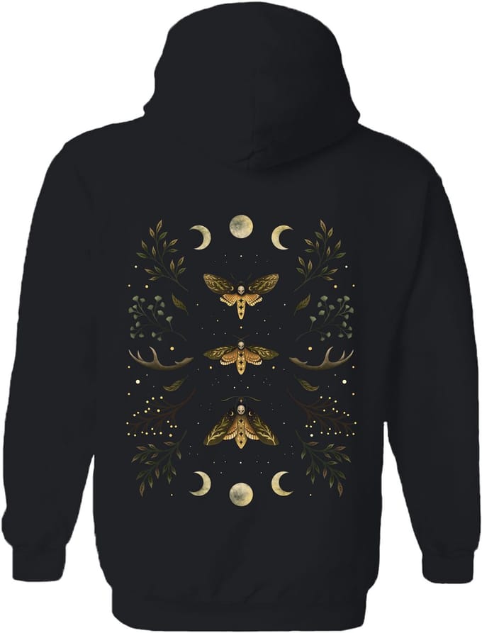Mot Deaths Head Moth The Coloured House Hoodie M