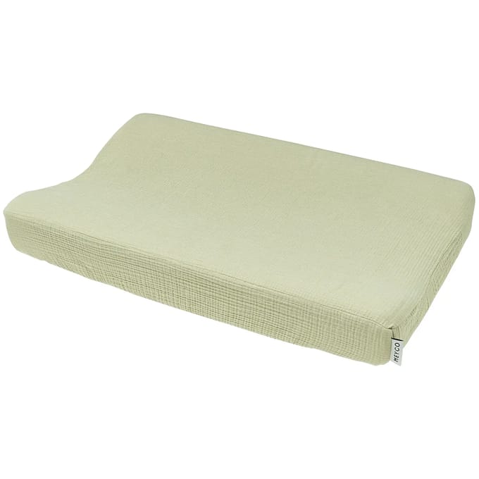 Meyco Baby Uni aankleedkussenhoes - pre-washed hydrofiel - soft olive - 50x70cm