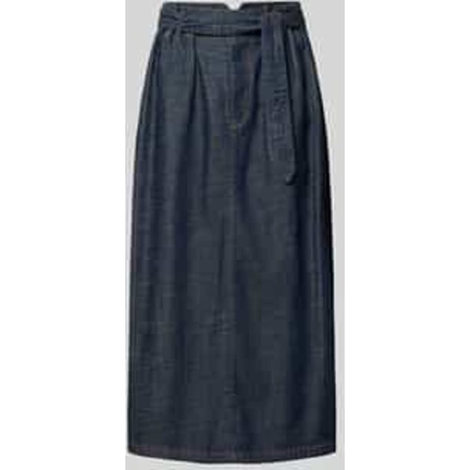 jeansrok van lyocellmix met strikceintuur model 'EDMEA'