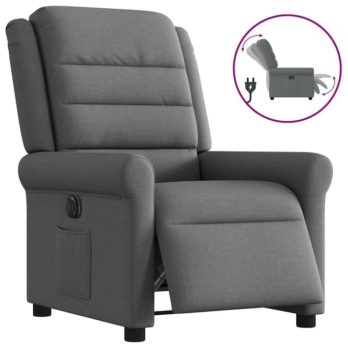 vidaXL - Fauteuil - elektrisch - verstelbaar - stof - donkergrijs