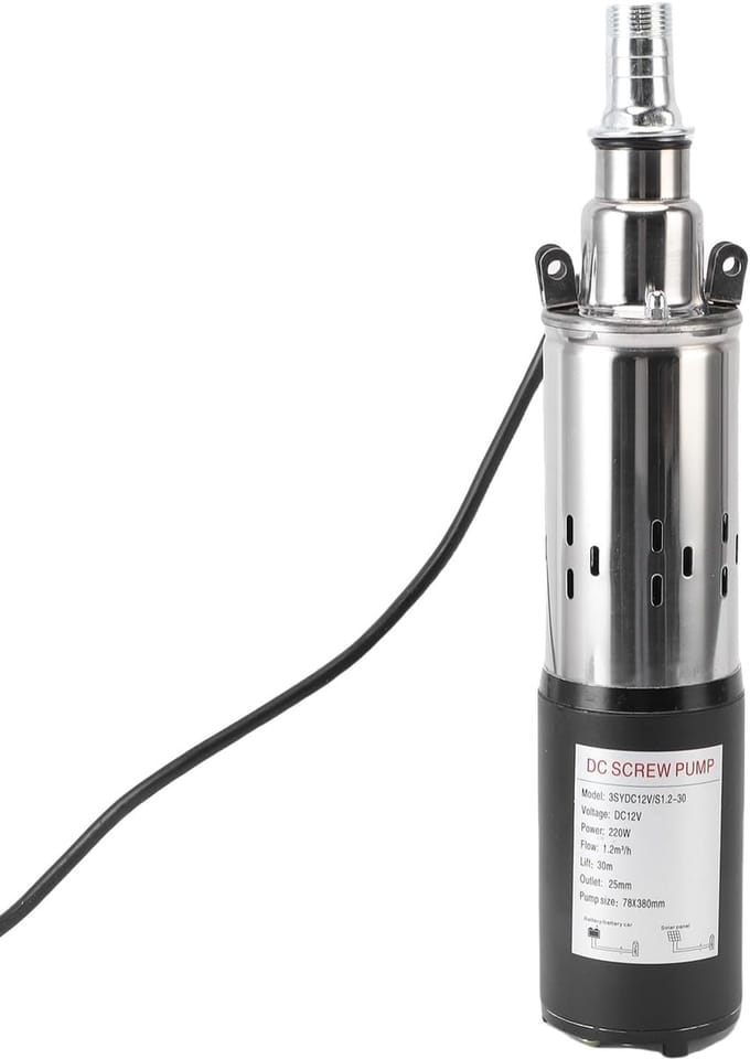 Dompelpomp RVS - Bronpomp Schroefpomp - Water Overpompen - Hoge Lift 30m - 1.2 m³/u - Zilverkleurig