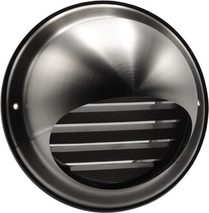 Plieger buitenrooster RVS bol model af met o 125mm RVS