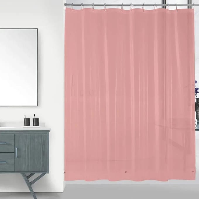 Rideau de douche transparent imperméable avec doublure anti-moisissure et crochets, décoration de salle de bain en PEVA white