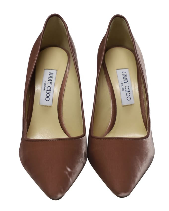 Jimmy Choo Romy 100 Pumps in Roze Velvet