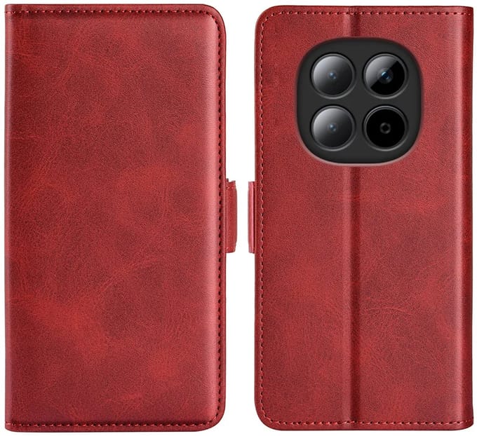MobyDefend Hoesje - Geschikt voor Xiaomi Redmi Note 15 Pro Plus - Luxe Wallet Book Case (Sluiting Zijkant) - Rood