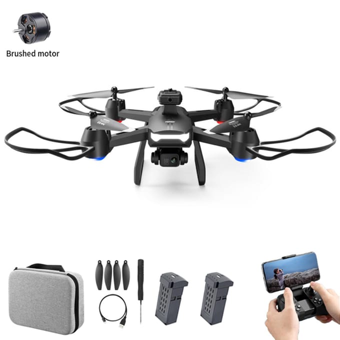 Mini drone télécommandé avec double caméra 6K, pliable et sans tête, avec évitement d'obstacles 2 Battery Dual Camera