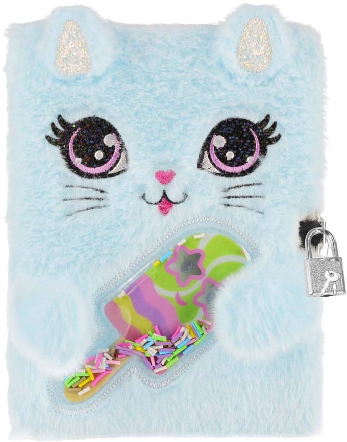 Pluche Dagboek Kat met Slot, A5
