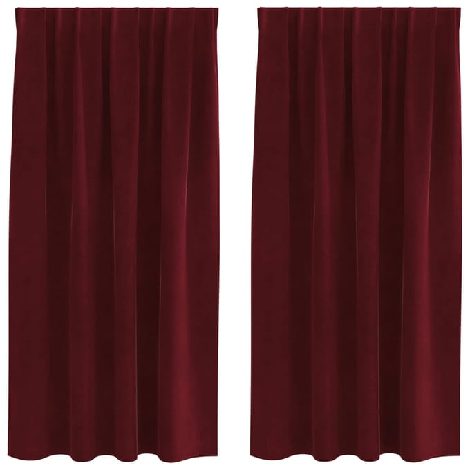 vidaXL - Gordijnen - 2 - st - Wijnrood - 140 - x - 175 - cm - fluweel