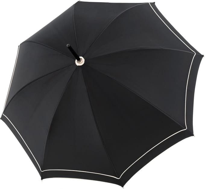 Doppler Manufaktur Kristallen Stick Paraplu 91 cm - 98cm Diameter - schwarz ecru
